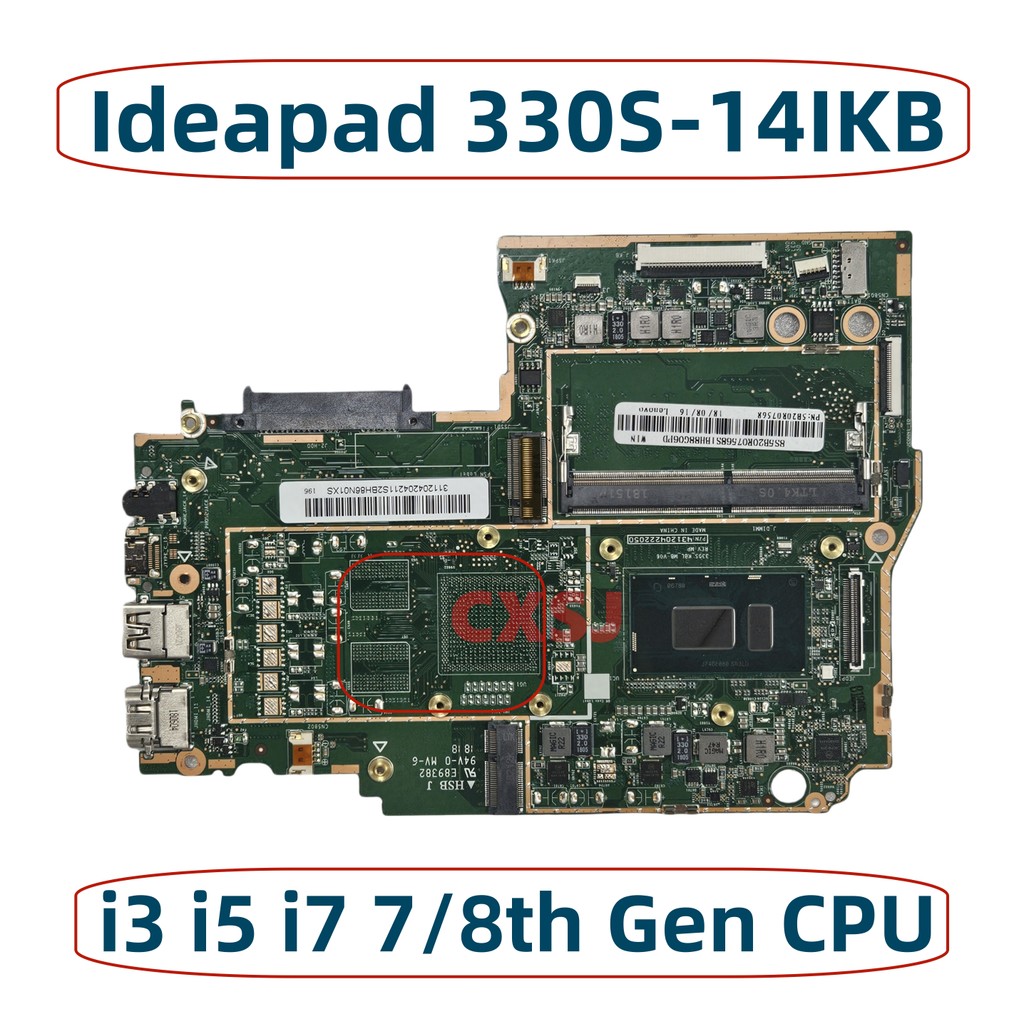 For Lenovo Ideapad 330S 330S-14IKB Laptop Motherboard With i3 i5 i7 7/8th Gen CPU 4GB-RAM DDR4 FRU:5