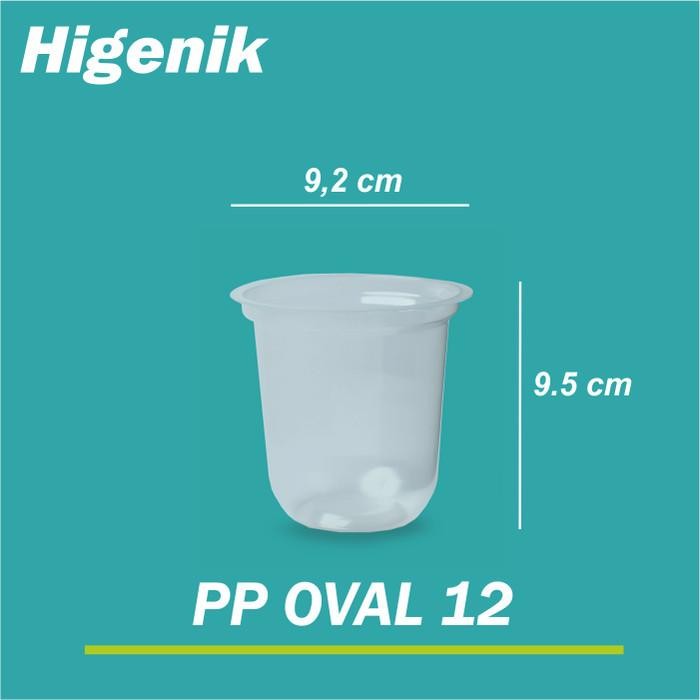 [Expert] Plastic Cup PP Oval / Gelas Plastik Cup PP Tebal 12/16/22 oz Bisa Seal