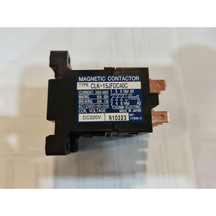 TOGAMI, CLK-15JFDC40C, Magnetic Contactor 220Vdc (220 Volt DC)