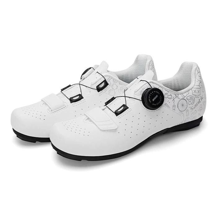 Sepatu Sepeda Wanita Santic New Women Cycling Shoes Flat Non Cleat Roadbike Mtb White Original
