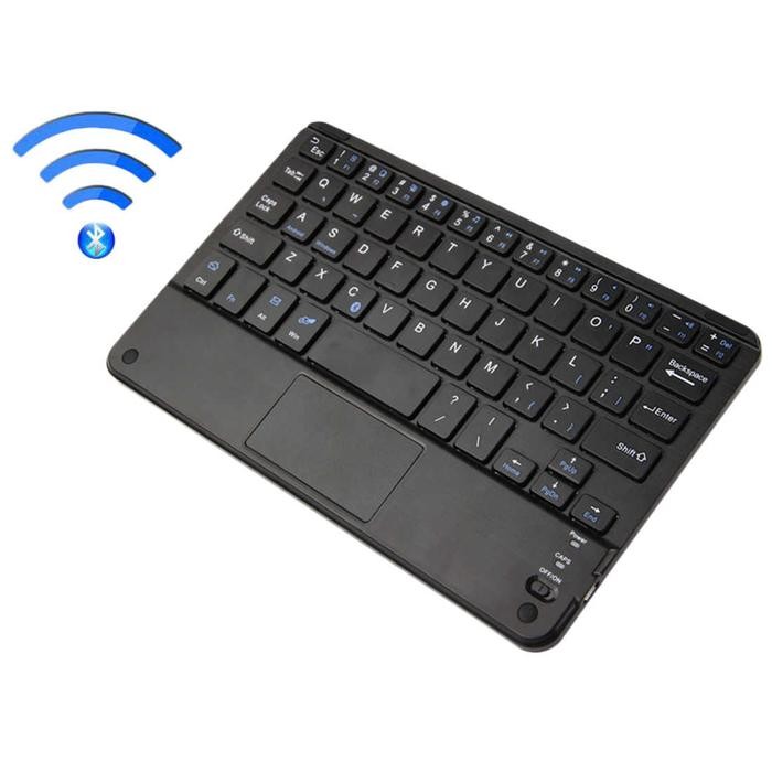 KEYBOARD WIRELESS BLUETOOTH 8 INCH LENGKAP DENGAN MOUSE TOUCHPAD SIZE