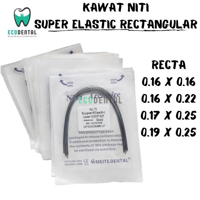 Masih Ready Dental Ortho Kawat Niti Recta 16X16 16X22 17X25 19X25 Super Elastic