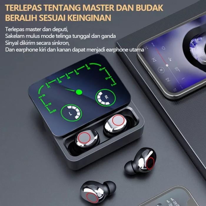 HEADSET HANDSFREE BLUETOOTH TWS M90 MAX POWERBANK M-90 DIGITAL