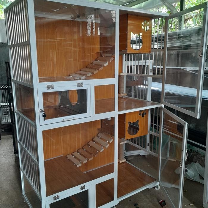 KANDANG KUCING ALUMUNIUM JUMBO MAINAN