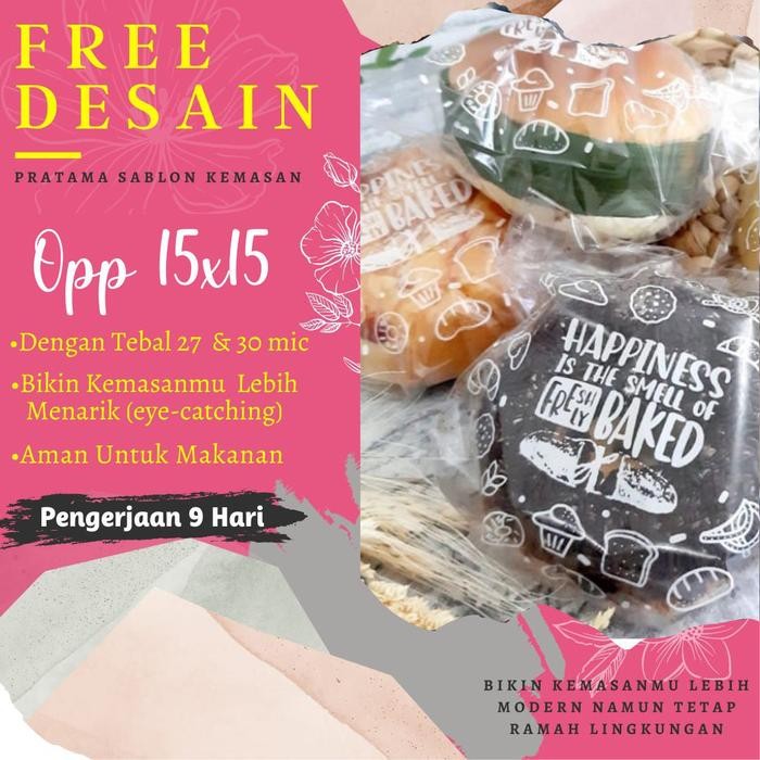 Sablon Plastik Roti Plastik Opp 15x15 By Pratama Sablon Kemasan