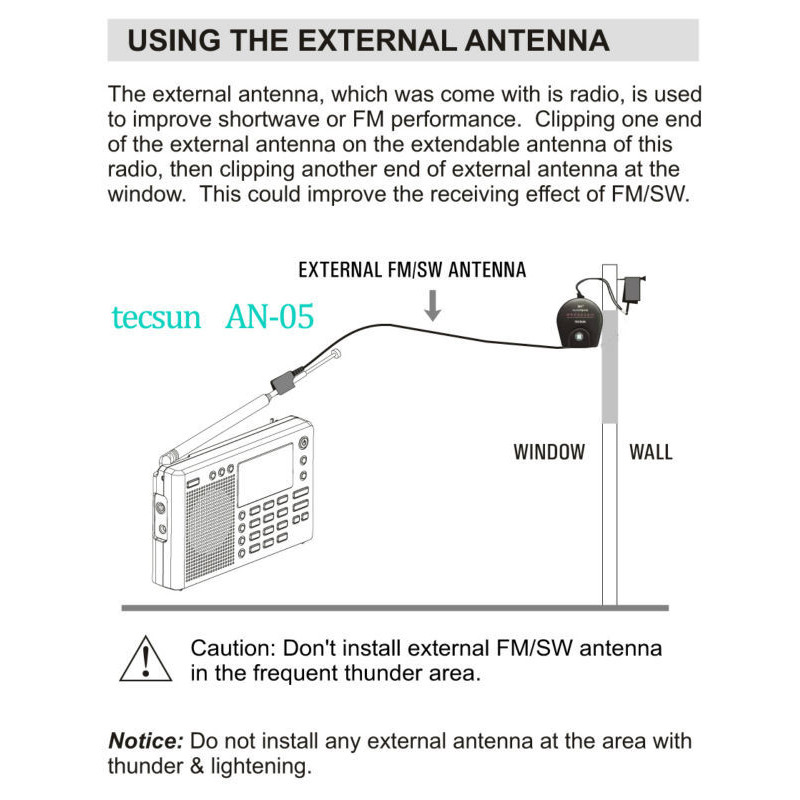 XHDATA AN-80 External Antenna Suitable with all TECSUN Radios and other brand radios Improve
