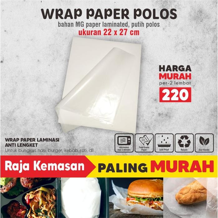 

Kertas Nasi, Kertas Bungkus, Kertas Wrap Polos Laminasi