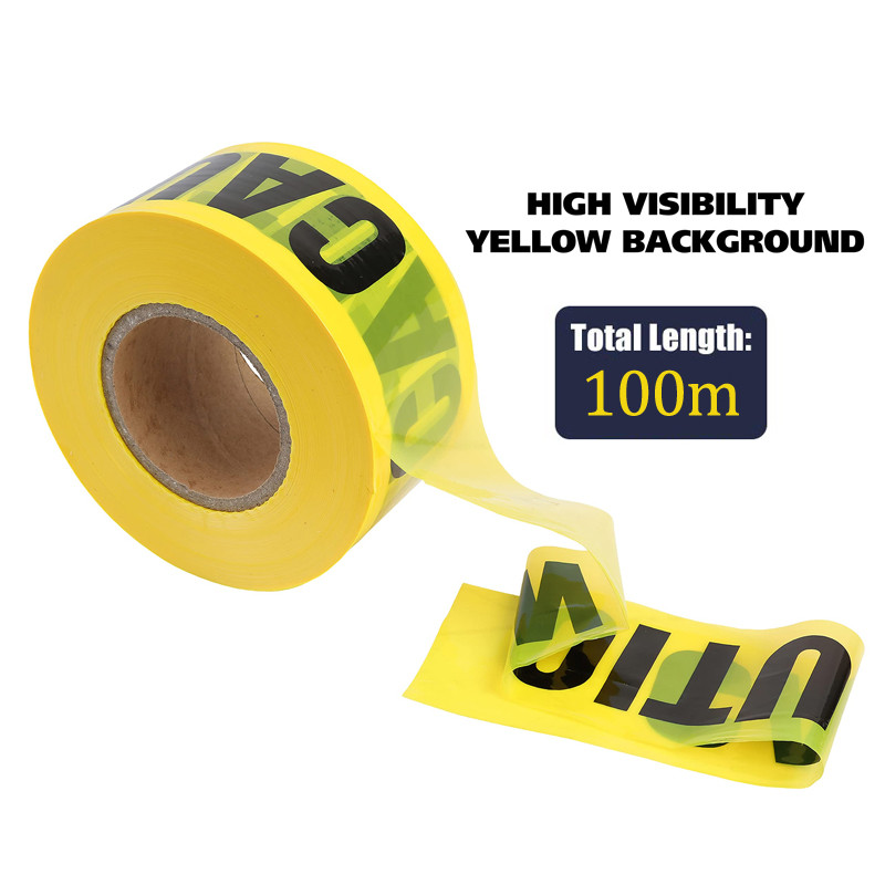 

100m/Roll "Caution"Tape Waterproof Construction Warning Safety Tape For Danger/Hazardous Area,