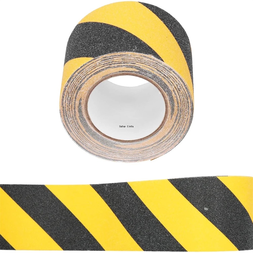 

10cm*5m Anti Slip Safety Grip Tape Non Skid Tread Strip Yellow-Black Marking Self-Adhesive Warning