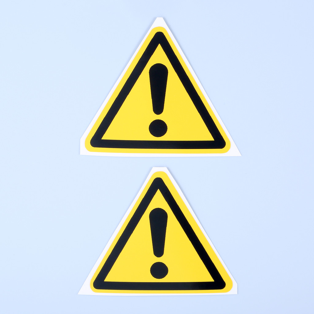 

5pcs 25/50/100mm Triangle Warning Safety Sign Sticker Pay Attention Exclamation Mark Security Logo
