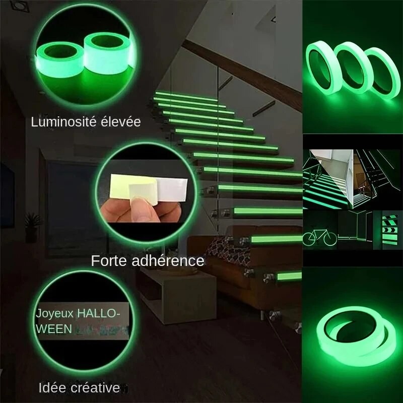 

Luminous Tape 3m Green Warning Ground Light Storage Stair Anti-Slip Sticker Bicycle Frame Warning