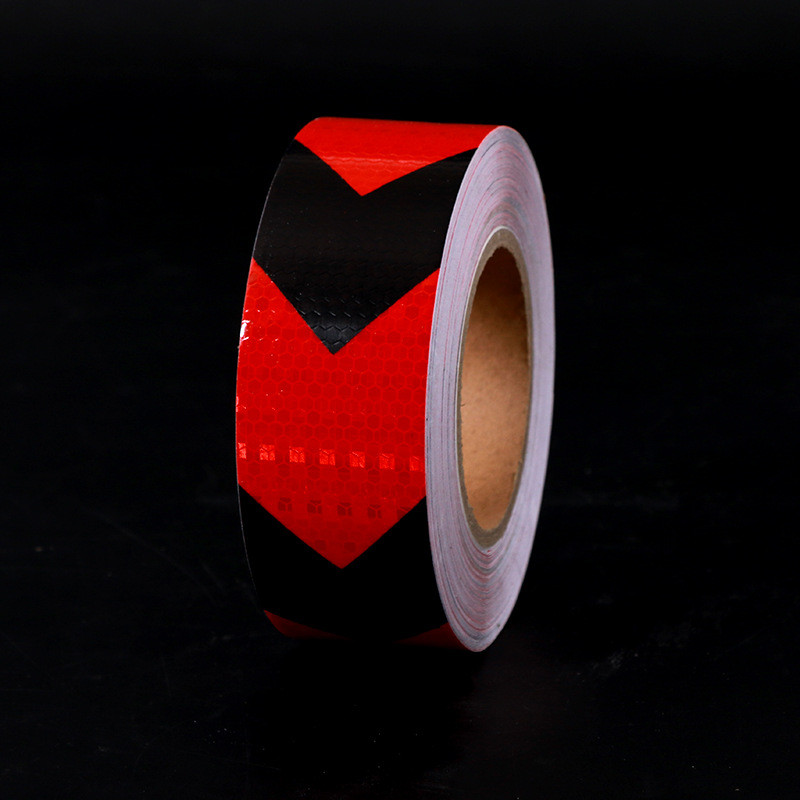 

2 Inch / 4 Inch Red Black Arrow Self-adhesive Reflector Sticker PVC Reflective Warning Tape For Van