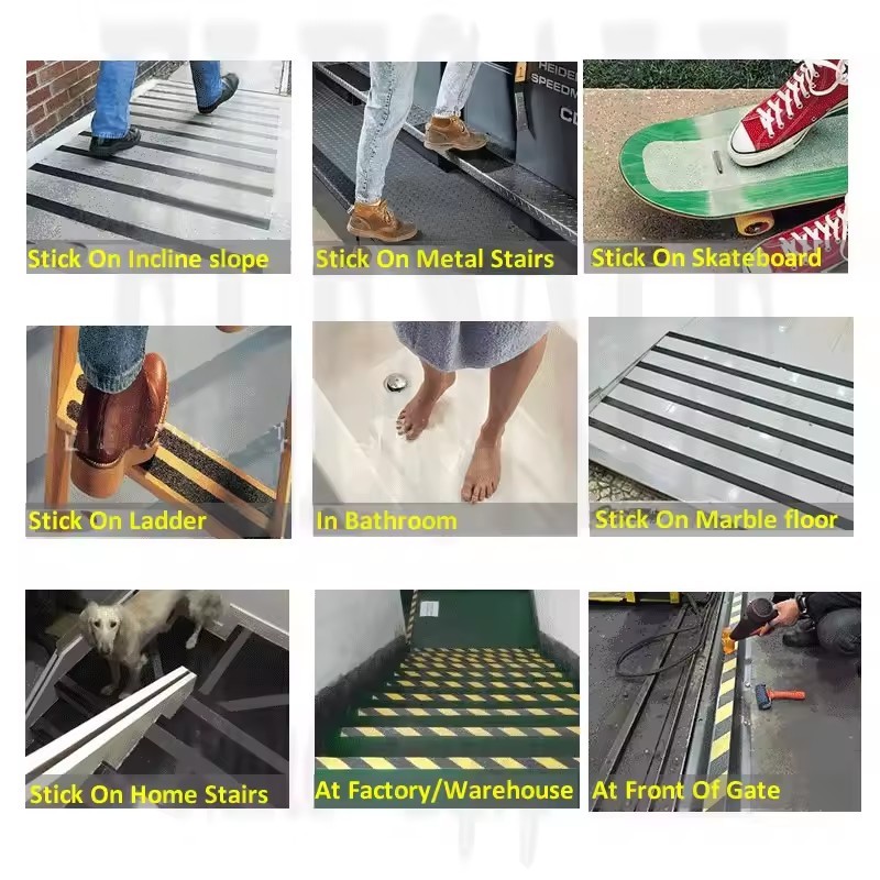 

1Pcs 4.8cm*5m Anti-Slip Warning Tape With Caution For Factory Warehouse Home Stairs Skateboard