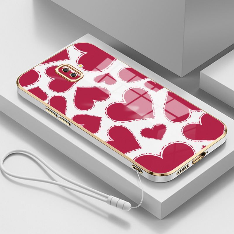 Casing Untuk Samsung Galaxy J6 Plus 2018 J6 Prime 2018 J4 4G J2 4G Case Casing Cinta merah gelap sil