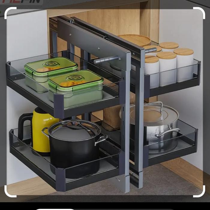 Rak Sudut Aluminium Magic Corner Sh-Abc 300464 Slowmotion Kabinet 90 Kode 960