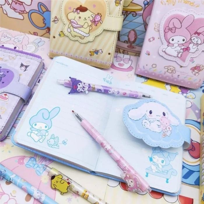 

Box Notebook Sanrio Magnet Buku Tulis Anak 2 In 1 Gift Set Cute Kuromi Cinnamoroll Pucm/ Buku Tulis