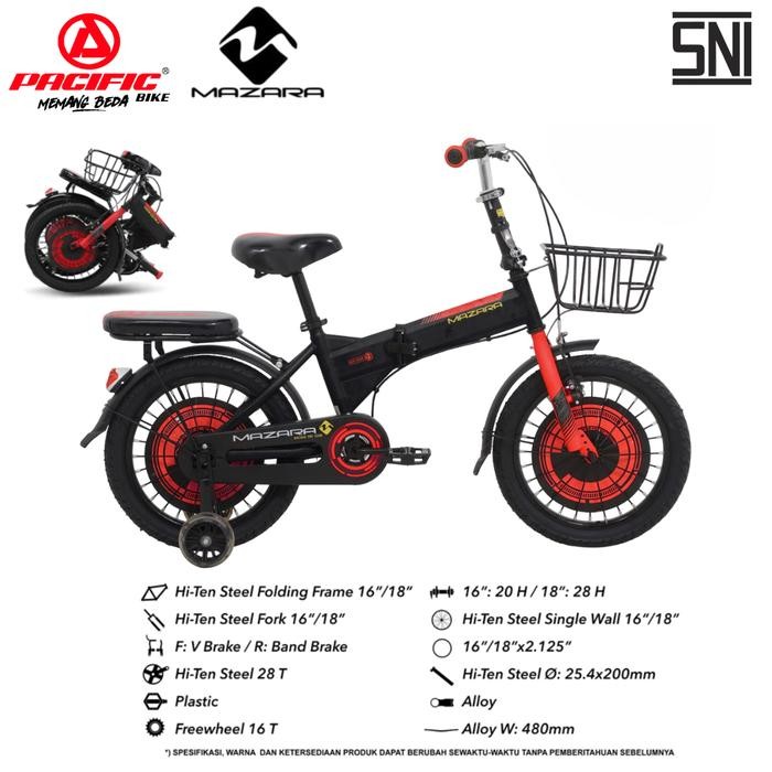 Pacific Bike Sepeda Lipat Edisi Khusus Mazara 2266 Mg Size 16 Dan 18
