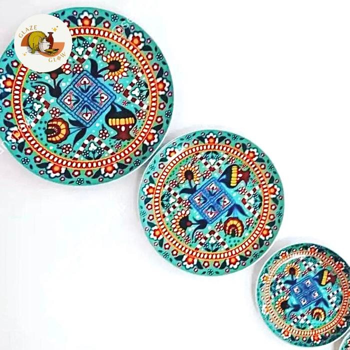 SET/ PAKETAN PIRING KERAMIK HIASAN PAJANGAN DINDING MOTIF MAROKO TERMURAH