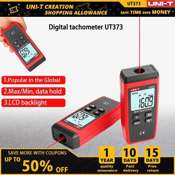 UNI-T UT373 Mini Digital Laser Tachometer Non-Contact Tachometer RPM
