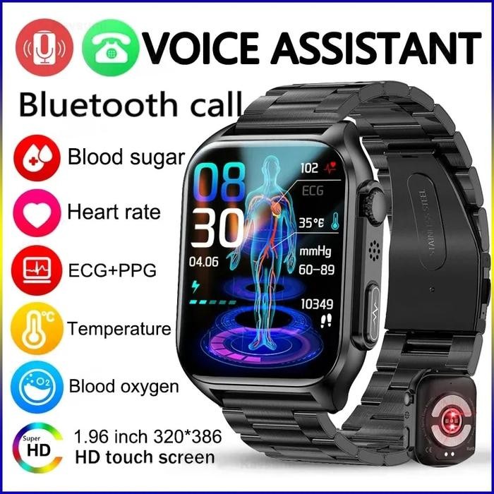 2023 New Glucometer Health Smart Watch Men's ECG + PPG Automatic