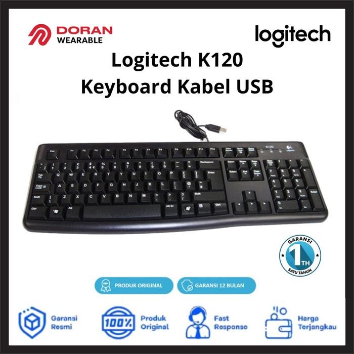 Logitech K120 Keyboard Kabel USB Keyboard Laptop PC Original Logitech
