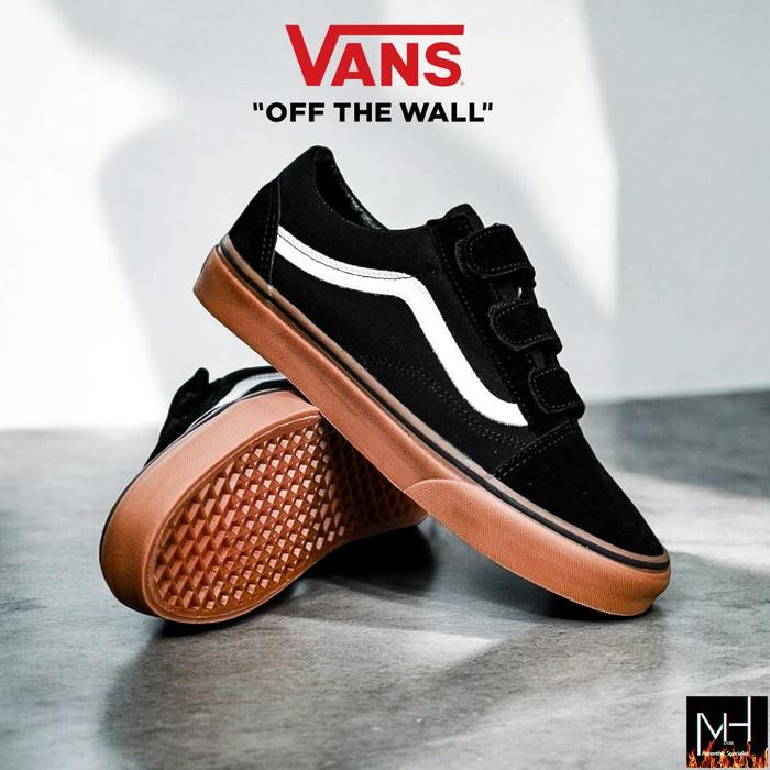 VANS OLDSKOOL VELCRO BLACK GUM ORIGINAL 100%