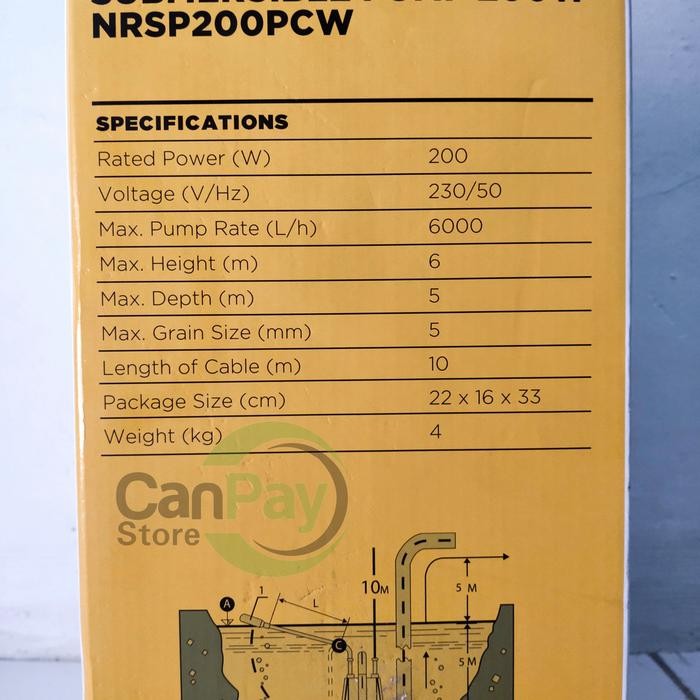 Berkualitas Krisbow Pompa Submersible 200W Pompa Celup