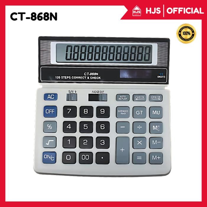 

[HJS] Kalkulator CT-868N 12 Digit / Calculator Check Dual Power otomatis /Kalkulator 12 Digit Alat