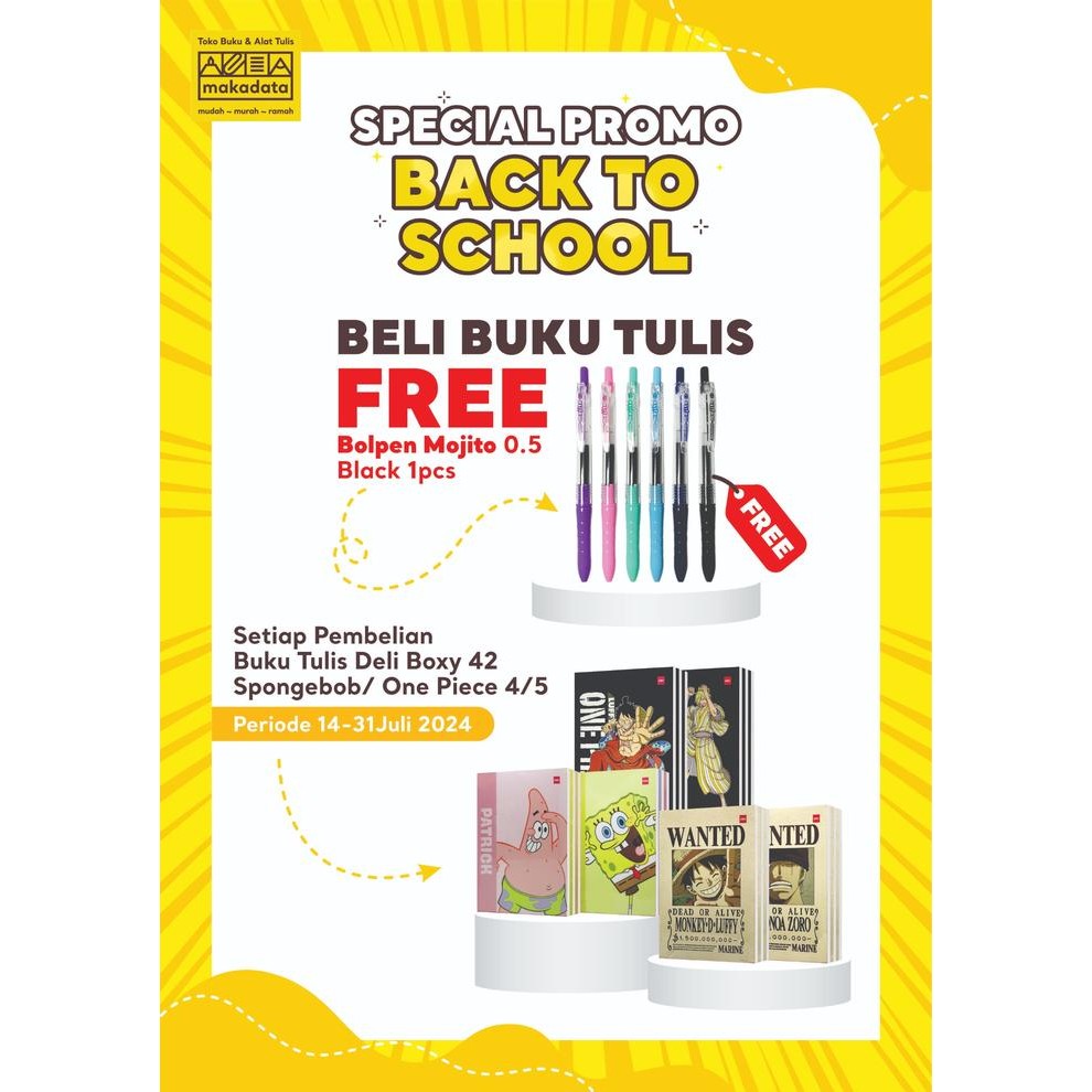 

BUKU TULIS BOXY DELI 42 LEMBAR (1PACK) MURAH