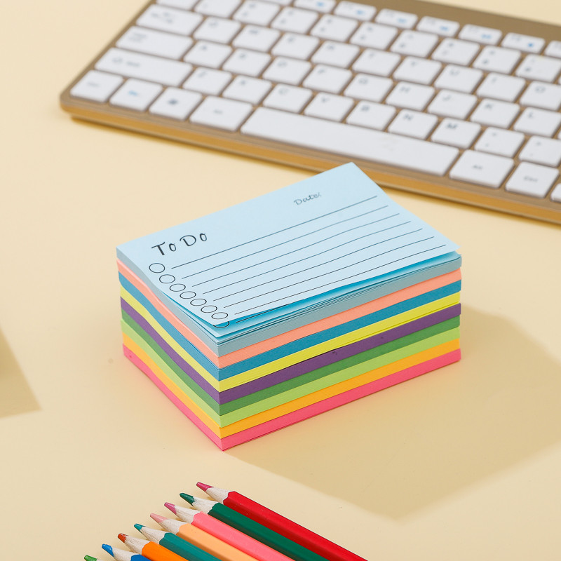 

9pcs/set Sticky Notes TO DO List Fluorescent Paper Message Planner Memo Pad Office Supplies School
