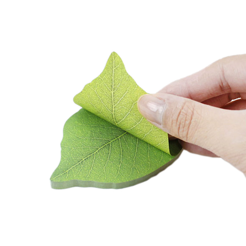 

Korean Stationery Cute Green Leaf Shape Memo Pad Sticky Notes Diy Kawaii Refreshing Style Paper