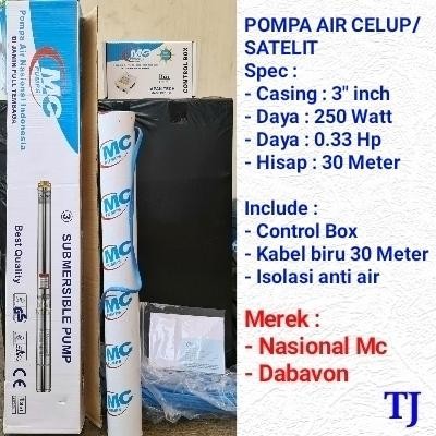 Unik Pompa Air Satelit/Celup 3 Inch 250 Watt - Nasional/Shimizu/Dabavon