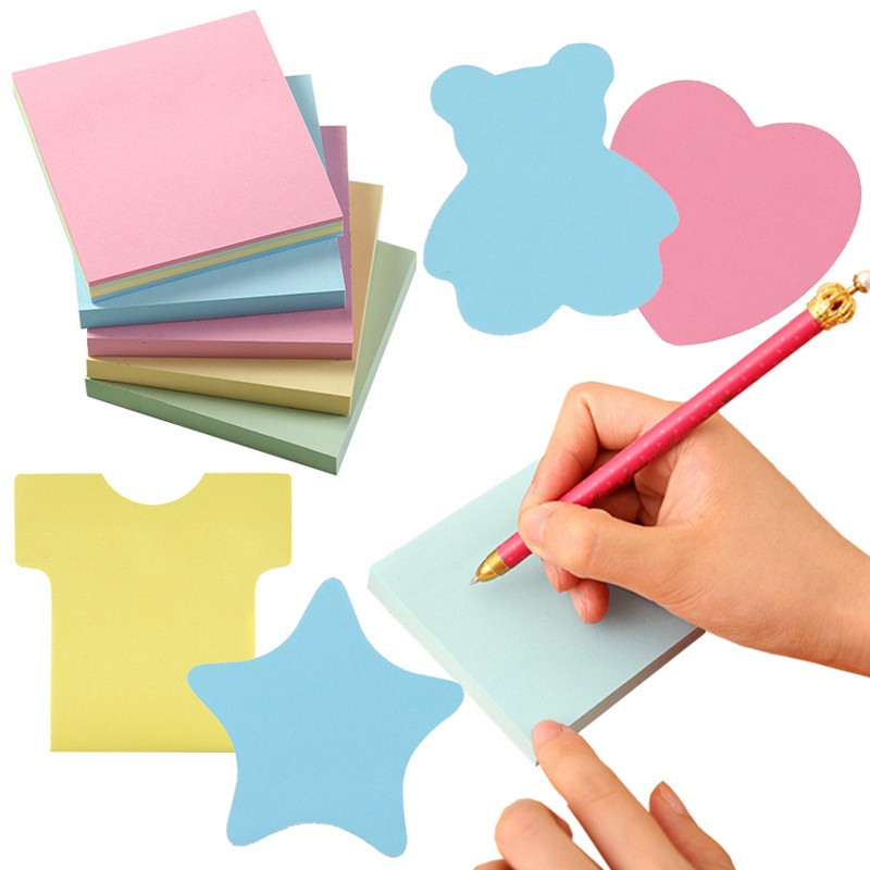 

2-Book-Set Sticky Note Pads Stationery Paper Mixed Color Self-Adhesive School Office Message