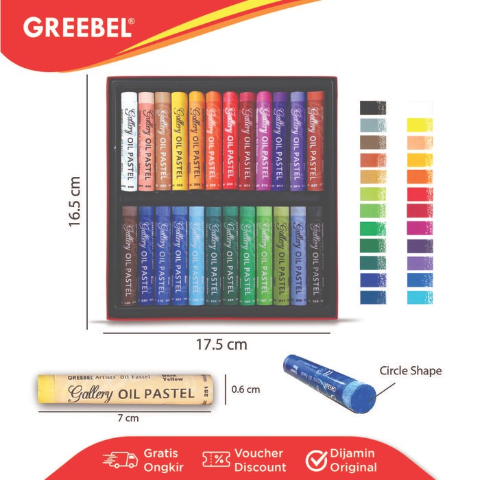 

Greebel Crayon Krayon Artist Oil Pastel (Aop 24 Warna) / Krayon Oil Pastel / Crayon Sekolah Mewarnai
