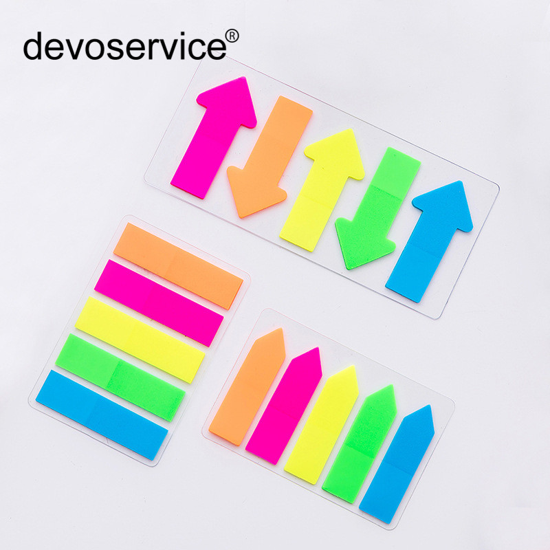 

100 Pages Fluorescent Label Sticky Notes Transparent Indicator Bookmark Sticker Kawaii Stationery
