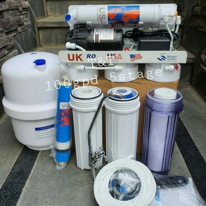 MESIN AIR MINUM RO 100GPD UK GANTUNG / RO 100 GPD USA