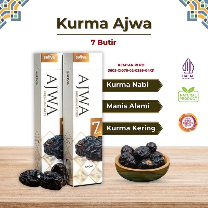 

New Kurma Ajwa 7 Butir Safiya Kurma Nabi Azwa Madinah Premium Original