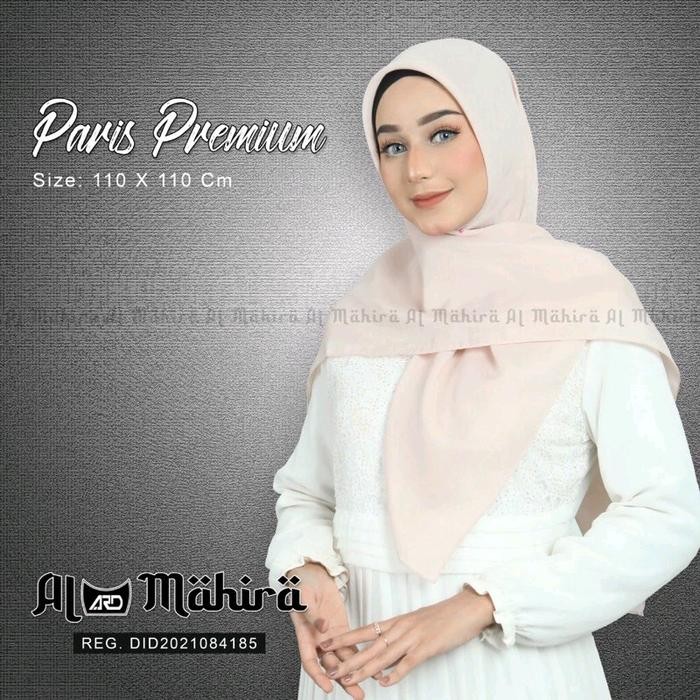 (Allthebest) Jilbab Segi Empat Polos Paris Premium Al Mahira Merah Tebal - Lembut dan Tahan Lama -