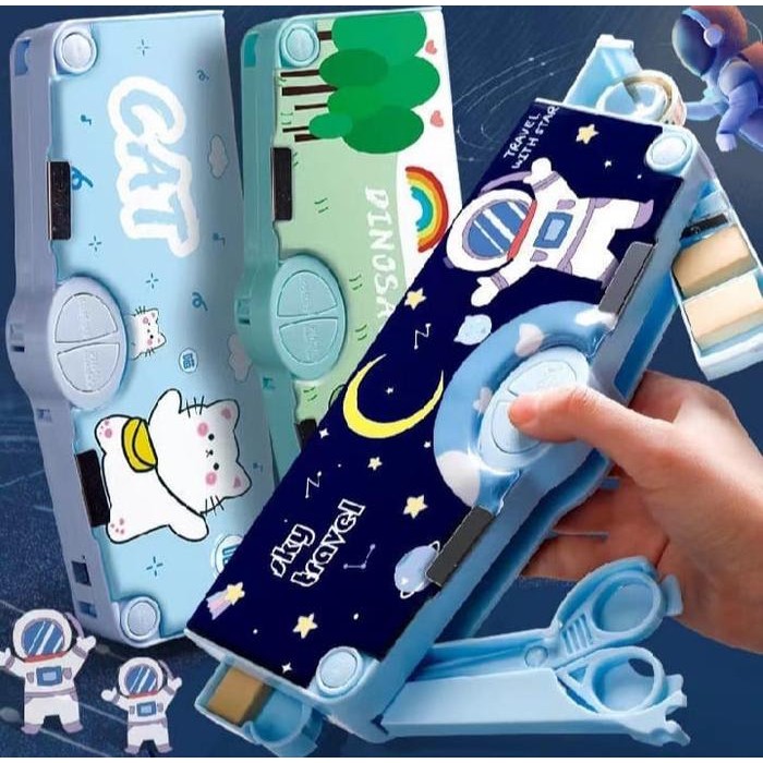 

ORIGINAL Kotak Pensil Multifungsi Motif Karakter Kartun Untuk Anak Laki Laki Perempuan / Lengkap