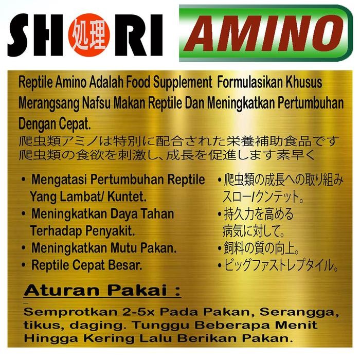 Shori Amino Insectivore Obat Penambah Nafsu Makan Pertumbuhan Reptile Vitamin Gecko Salva Varanus