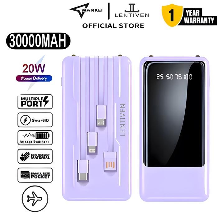 Wankei Lentiven Powerbank 30000 Mah Mini With Fast Charging Bh+