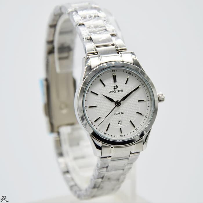 JAM TANGAN HEGNER 5001 HW 5001 WANITA SILVER WHITE ORIGINAL