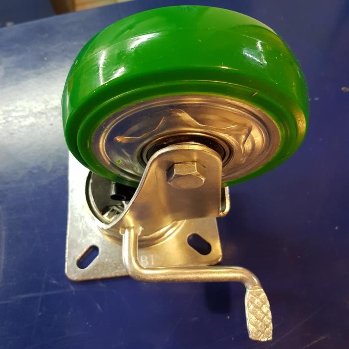 Terbaik Roda Troli Pu Osaka 5" Rem Japan