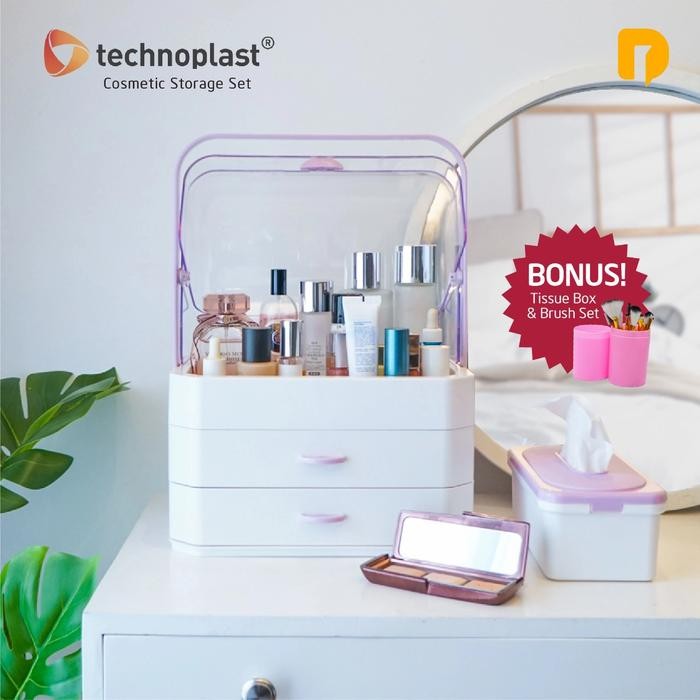 wadah kosmetik - Technoplast Cosmetic Storage Set