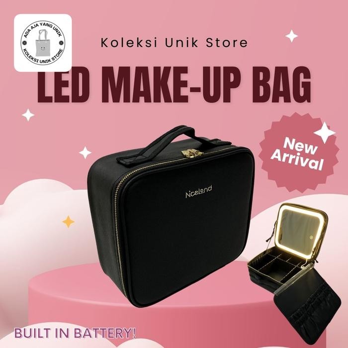 LED Make Up Bag - LED Beauty Case - Kotak Make Up Lampu Traveling