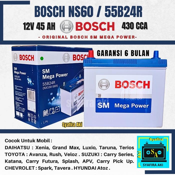 Aki Mobil Grandmax, Apv, Carry Pick Up, Luxio Bosch Ns60 / 55B24R Mf
