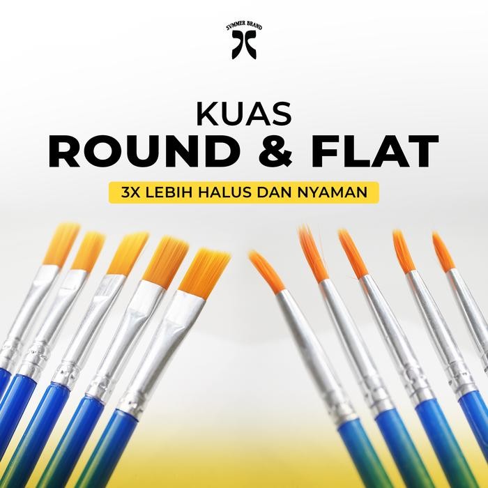 

Kuas Lukis Flat / Round Brush Kecil Lancip Perlengkapan Cat Sepatu