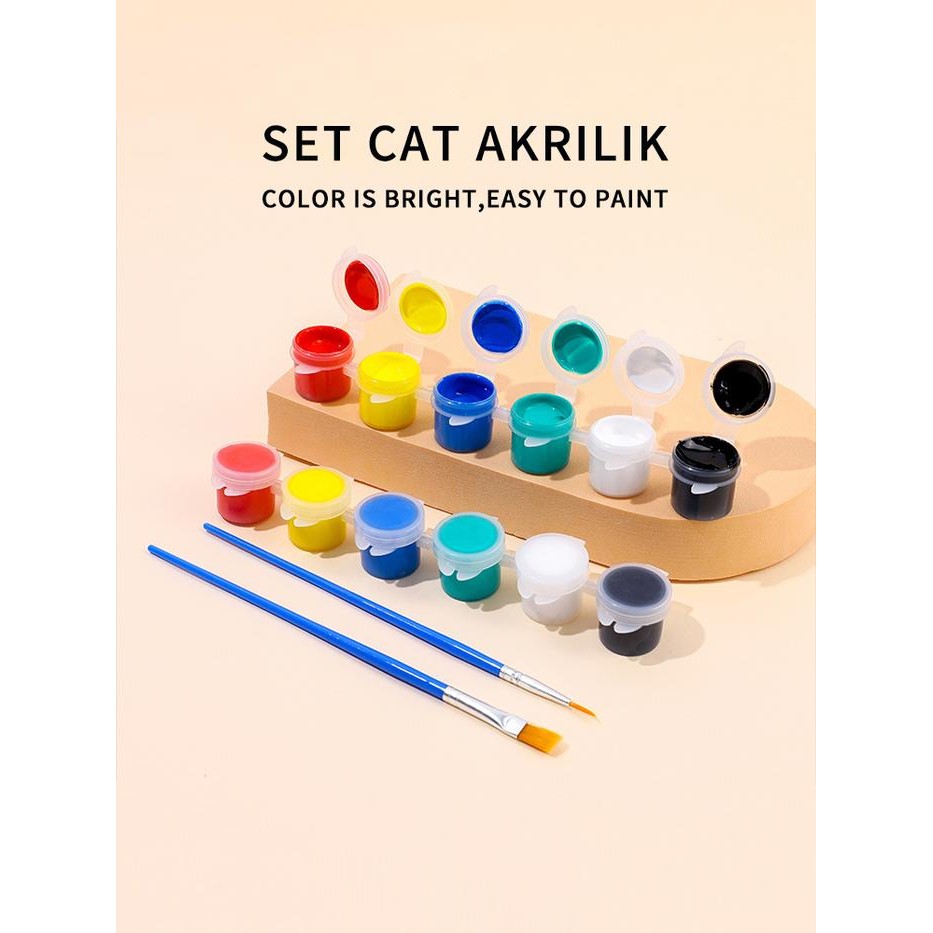 

Acrylic Colour Set 6/12 Warna - Cat Akrilik Kanvas Lukis Canvas Paint Acrylic Color 3 ml-coco_market
