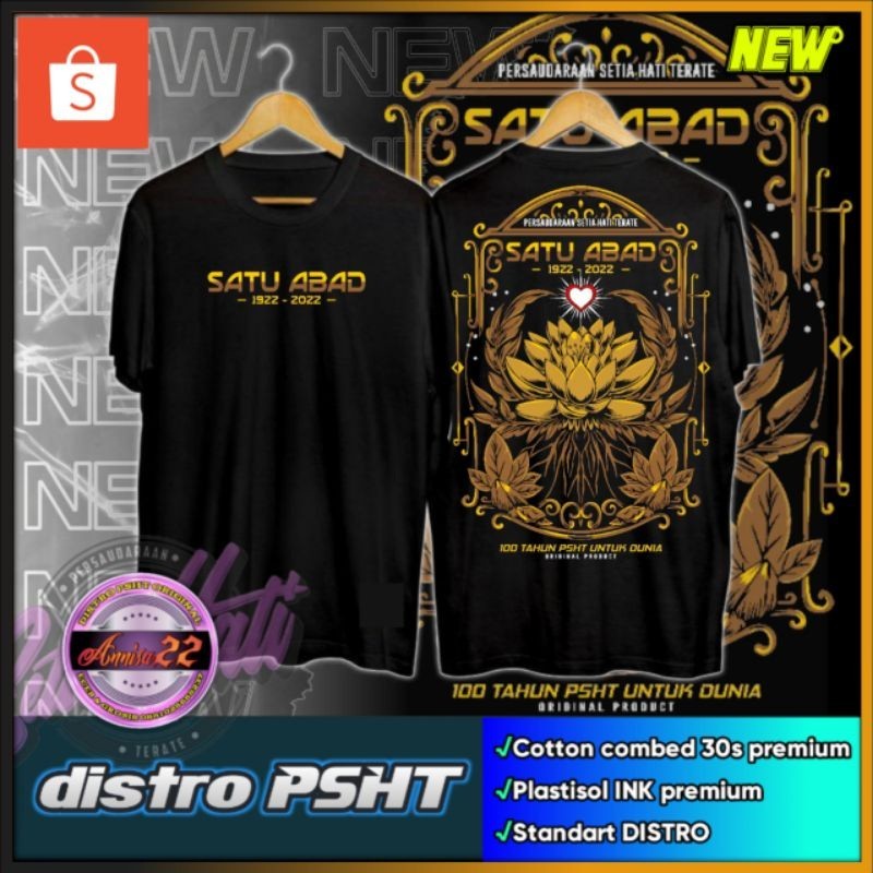 Ori KAOS PSHT TERATE EMAS NEW SATU ABAD (KODE A1) PANJANG