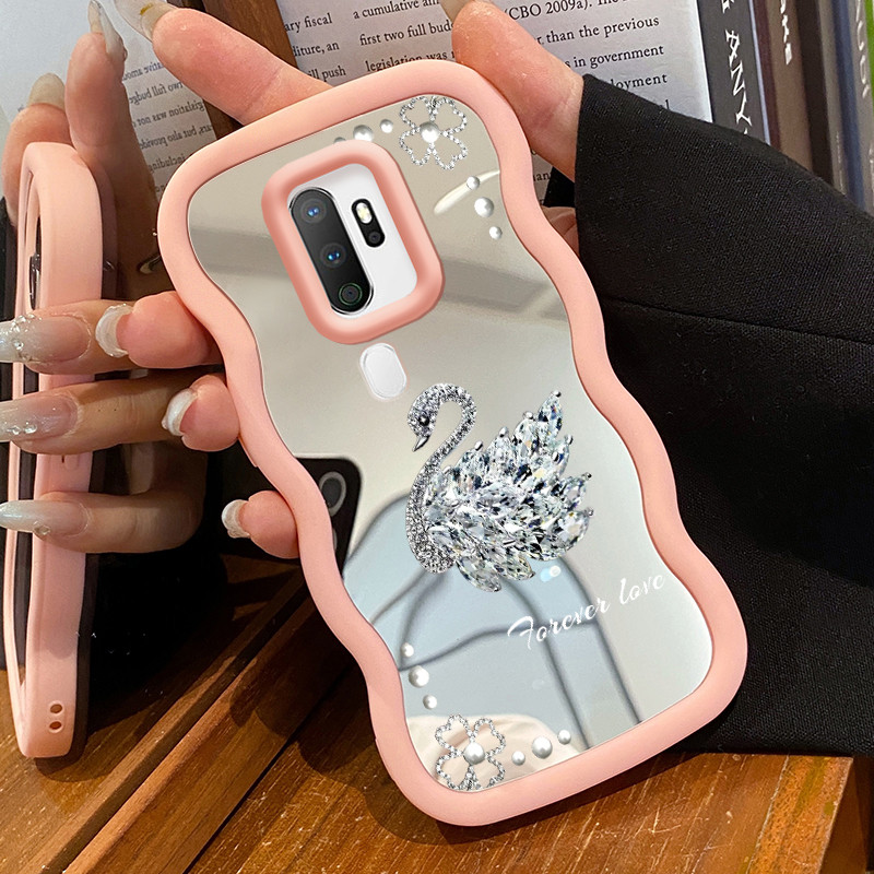 Casing Untuk OPPO A5 2020 A9 2020 Case Casing pola Angsa berlian Kesing HP Silikon Softcase Macaron 